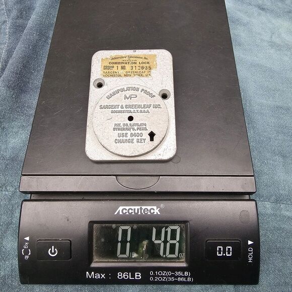 Sargent & Greenleaf G1 Manipulation Proof Lock Backplate 6700 & 8400 Change Key - Picture 9 of 10